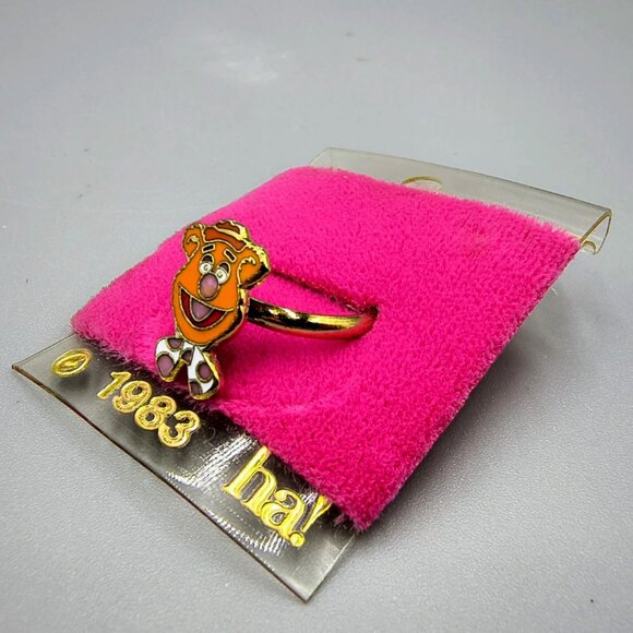 Muppets Fozzie Bear Childs Ring Vintage 1983 ha! Adjustable Jewelry - Picture 3 of 4
